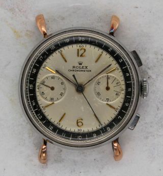 Vintage Rolex Two - Tone Gold Steel Chronograph Wristwatch Ref.  4099 Valjoux 22 Nr