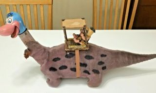 1962 Marx Fred Flintstone On Dino Battery Operated Toy Or Restore