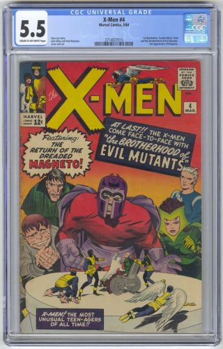 X - Men 4 Cgc 5.  5 Vintage Marvel Key 1st Quicksilver Scarlet Witch & Evil Mutants