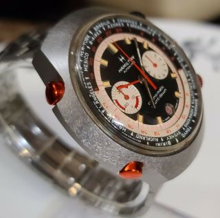 Rare Mens Vintage Hamilton Chrono - matic Count Down World Timer Wristwatch 3