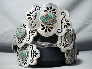 One Of The Best Ever Vintage Santo Domingo Turquoise Sterling Silver Concho Belt