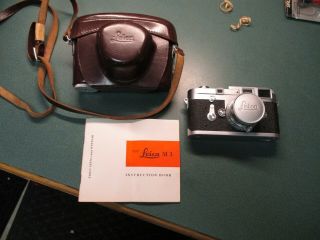 Vintage Leica M3 Double Stroke Rangefinder Camera 800682 W/case,  Lens