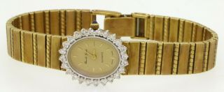 Bueche Girod Vintage Heavy 18k Gold.  72ctw Vs1/f Diamond Quartz Ladies Watch
