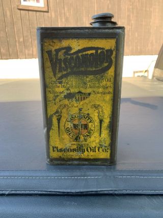 Antique Vintage Rare Oil Can Viscosity Oil Comp.  Chicago Motorcycles
