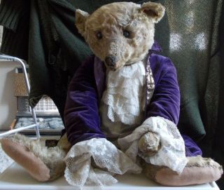 Important Antique Early Steiff Teddy Bear 28 Inches Circa 1909