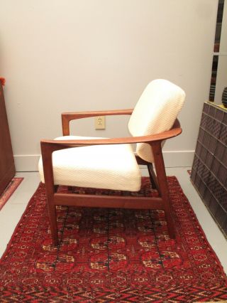 Vtg Mcm Danish Modern Dux Lounge Chair Teak Walnut Folke Ohlssen Floating
