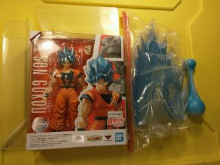 100 Authentic S.  H.  Figuarts Dragonball Saiyan God Son Goku Ssgss W/ Aura,