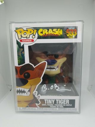 Autographed The Bam Box Exclusive Crash Bandacoot Funko Pop Tiny Tiger