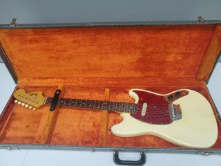 1966 Fender Musicmaster Ii Olympic White In Case Cbs Era