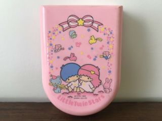 Rare Vintage Sanrio 1984 Little Twin Stars Pink Plastic Jewelry Box Case,  Comb