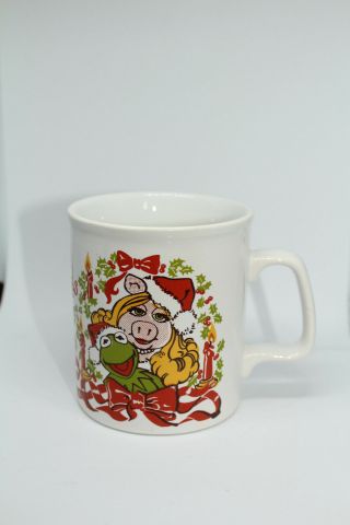 Vintage 1979 Miss Piggy & Kermit Christmas Coffee Mug/cup Kiln Craft