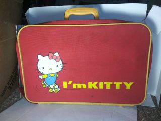 Vintage 1976 Hello Kitty Red Suitcase Luggage Travel Bag Case Sanrio I 
