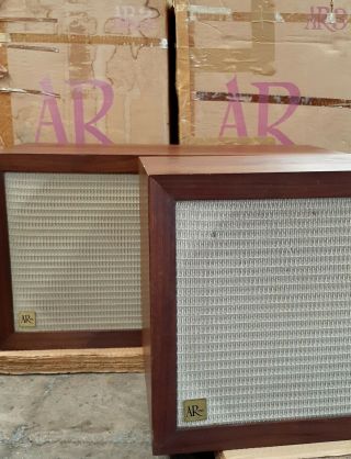 Vintage Acoustic Research Ar 3 Speakers Pair With Boxes