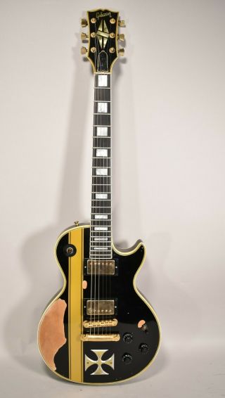 1973 Gibson Les Paul Custom James Hetfield Iron Cross Vintage Electric Guitar