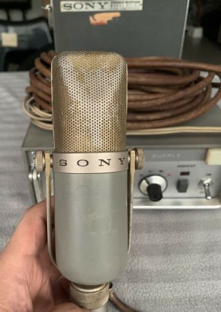 Vintage Sony C37a Microphone With Power Supply