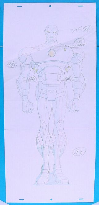 2006 Marvel Ultimate Avengers Movie Animation Art Huge 26 " Iron Man