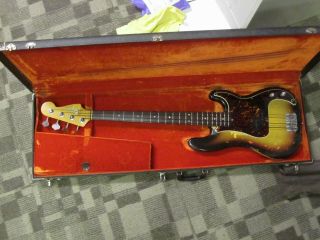Fender Precision Bass Vintage 1966 Case Pre Cbs 3 Color Burst