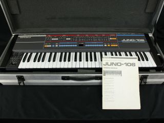 Vintage Roland Juno 106 Keyboard Polyphonic Synth Perfect W/hard Case,