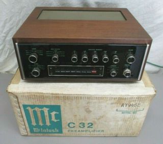 Vintage Mcintosh C32 Stereo Preamplifier,  Mcintosh Box 1 Owner Made Usa