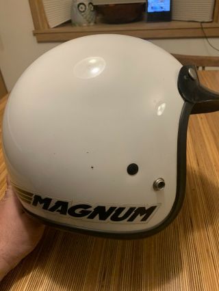 Vintage White 1980s Bell Magnum Ltd Motorcycle Helmet Racing Snell