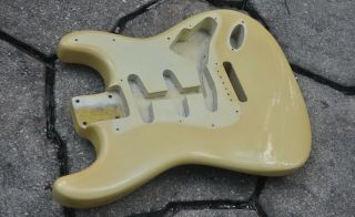 1966 Vintage Fender Stratocaster Body Olympic White 1960 Refin Oly