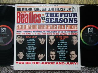 Beatles VINTAGE 1964 VJ ' BEATLES VS THE FOUR SEASONS ' MONO LP W POSTER GREAT 2