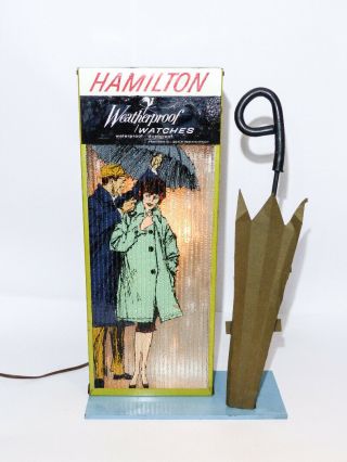 Vintage Hamilton " Waterproof Watches " Display For Dealers Showroom