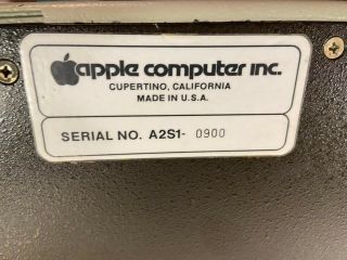Vintage Apple II Computer Model A2S1 Late 70 ' s 3 Digit Serial Number 900 2