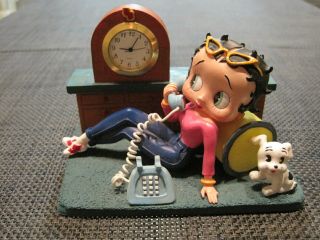 Rare Betty Boop 1998 King Features Syndicate Figurine With Clock