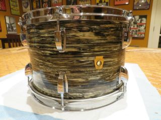 1965 Ludwig Black Oyster Pearl Vintage Drum Set VG with Cases 3