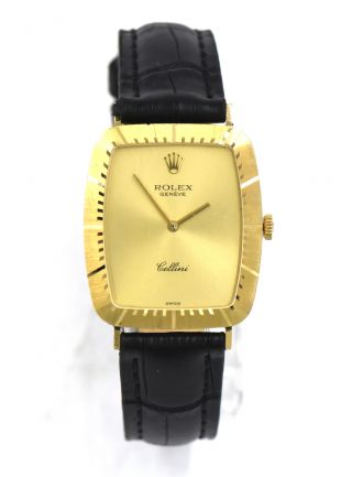 Vintage Gents Rolex Cellini 4087 Cal 1601 Wristwatch 18k Yellow Gold C1981