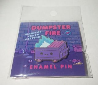Lil Dumpster Fire 100 Soft Enamel Pin Limited Edition Magical Trash Purple Blue