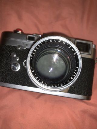 Vintage Leica M3 Double Stroke With Summicron Lens And Case 2