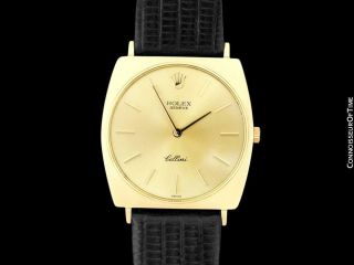 1960 ' s ROLEX CELLINI Vintage Mens 18K Gold Watch - with 3