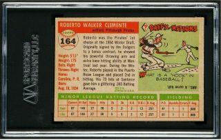 1955 TOPPS 164 ROBERTO CLEMENTE ROOKIE VINTAGE HALL OF FAME PIRATES RC SGC 5 3