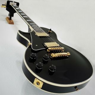 1988 Gibson Les Paul Custom Left - Handed Lefty Vintage Black Beauty Ebony Guitar