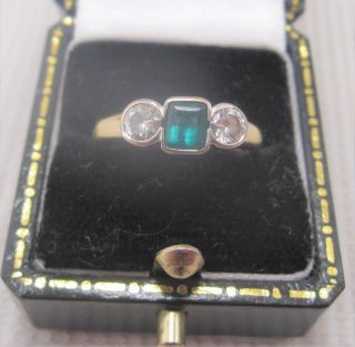 A Vintage Emerald & Diamond Ring In 18ct Yellow Gold