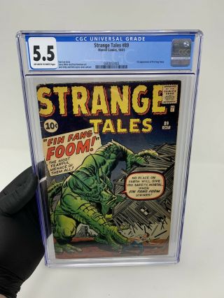 Vintage 1961 Marvel Comics Strange Tales 89 Cgc 5.  5 Ow/w 1st App Fin Fang Foom