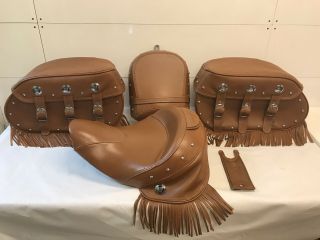 Indian Desert Tan Leather Accessories Set - Chief Classic Vintage Chieftain