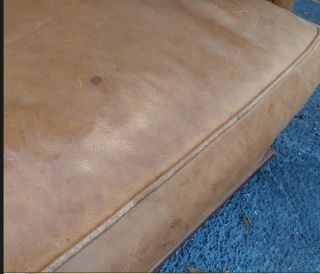 Vintage Henredon For Ralph Lauren Soiled & Distressed Leather Sofa