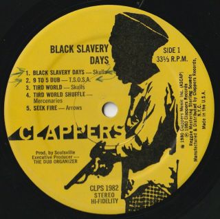 Raer Reggae Roots Lp Various Artits " Black Slavery Days " Top Roots