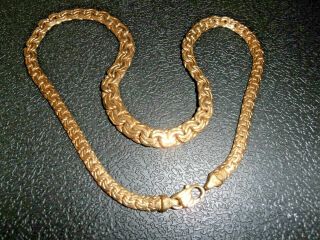 Vintage 18k Gold - 5/16 " Wide 1/8 " Thick 18 " Long - Cable Link Necklace - 30 Gm.
