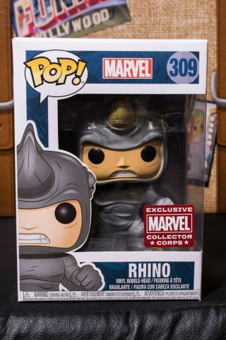 Rhino 309 Exclusive Marvel Collector Corps Pop Funko With Pop Protector