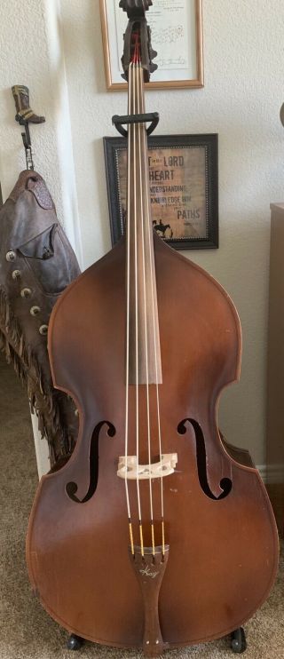Vintage 1954 Kay C - 1 Upright Bass Strings And Setup Great Sound