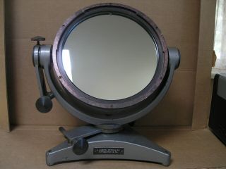 Vintage J.  Unertl Optical 11 - 1/2 " Flat Mirror W/ Stand Mount - Optics Lab Test