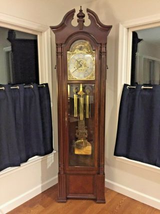 Vintage Hamilton Grandfather Clock 3 Chime Options Lancaster County Model Runs