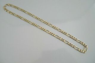 Vintage 14k Solid Yellow Gold 8mm Figaro Link Chain 22 "