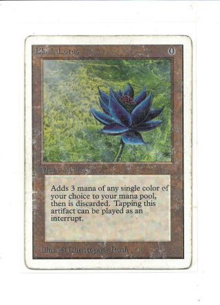 Black Lotus Unlimited Mtg Magic The Gathering Artifact Power 9 Vintage
