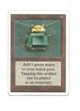 Mox Emerald Unlimited Mtg Magic The Gathering Artifact Power 9 Vintage