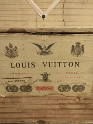 Luxury Early Antique Louis Vuitton Cabin Trunk Steamer Luggage 37702